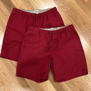 L.L. Bean Dock Shorts - Dark Red Large